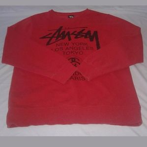 Rare Vintage Red World Tour Stussy GUC Sweatshirt